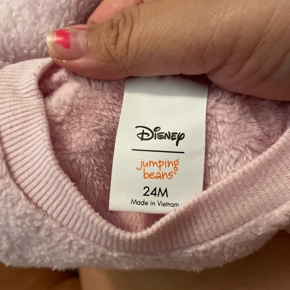 Disney Jumping Beans Baby GirlPink Minnie Mouse Fuzzy Sweatshirt size 24M - Picture 4 of 4